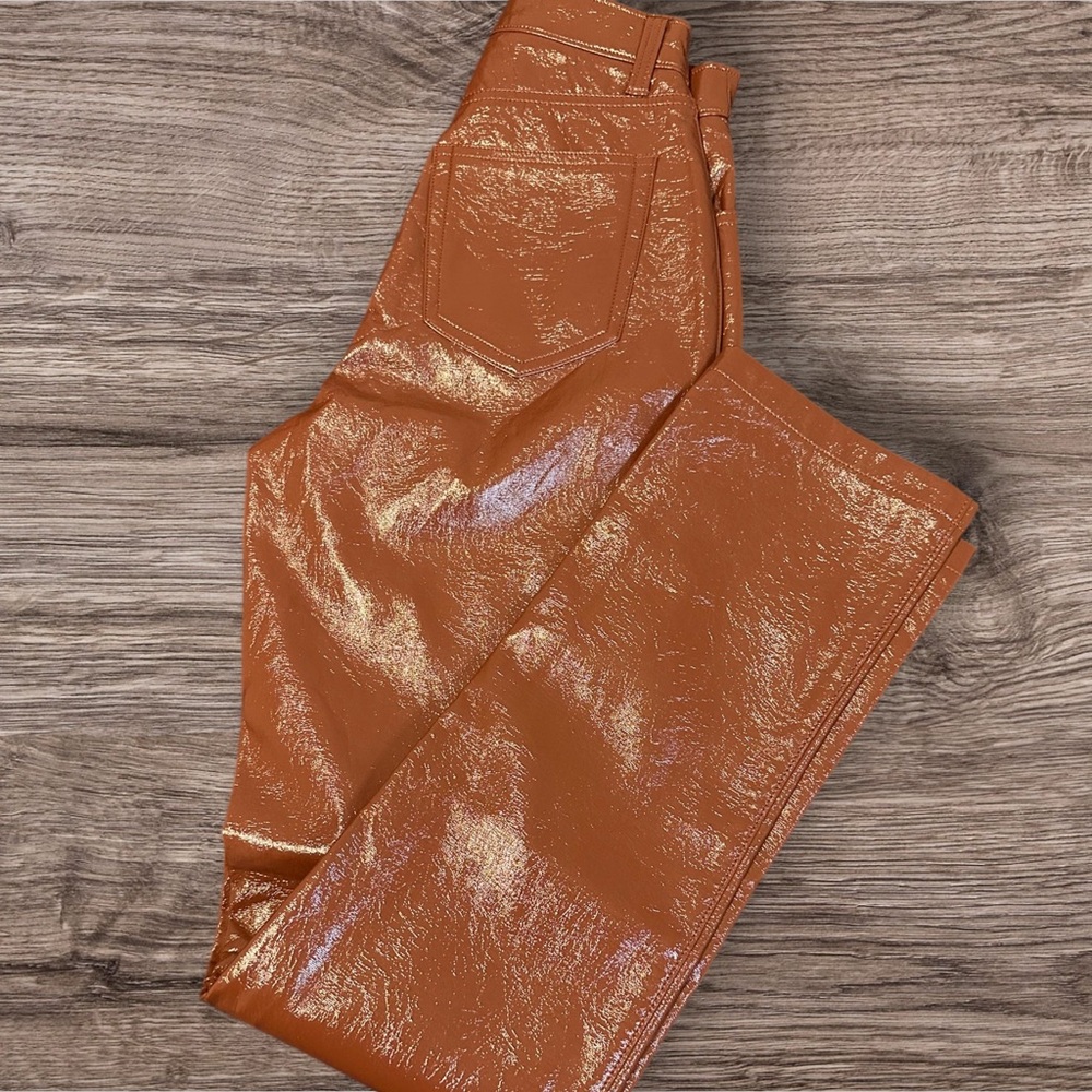 Abercrombie & Fitch Patent Leather 90s Straight Ultra High Rise Pants 24/00L